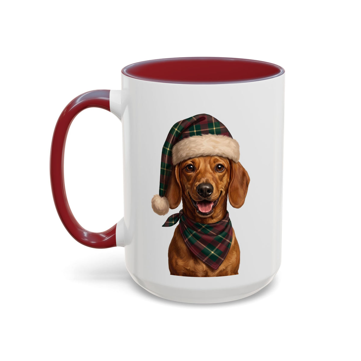 Dachshund Holiday Mug | Maroon | 15oz