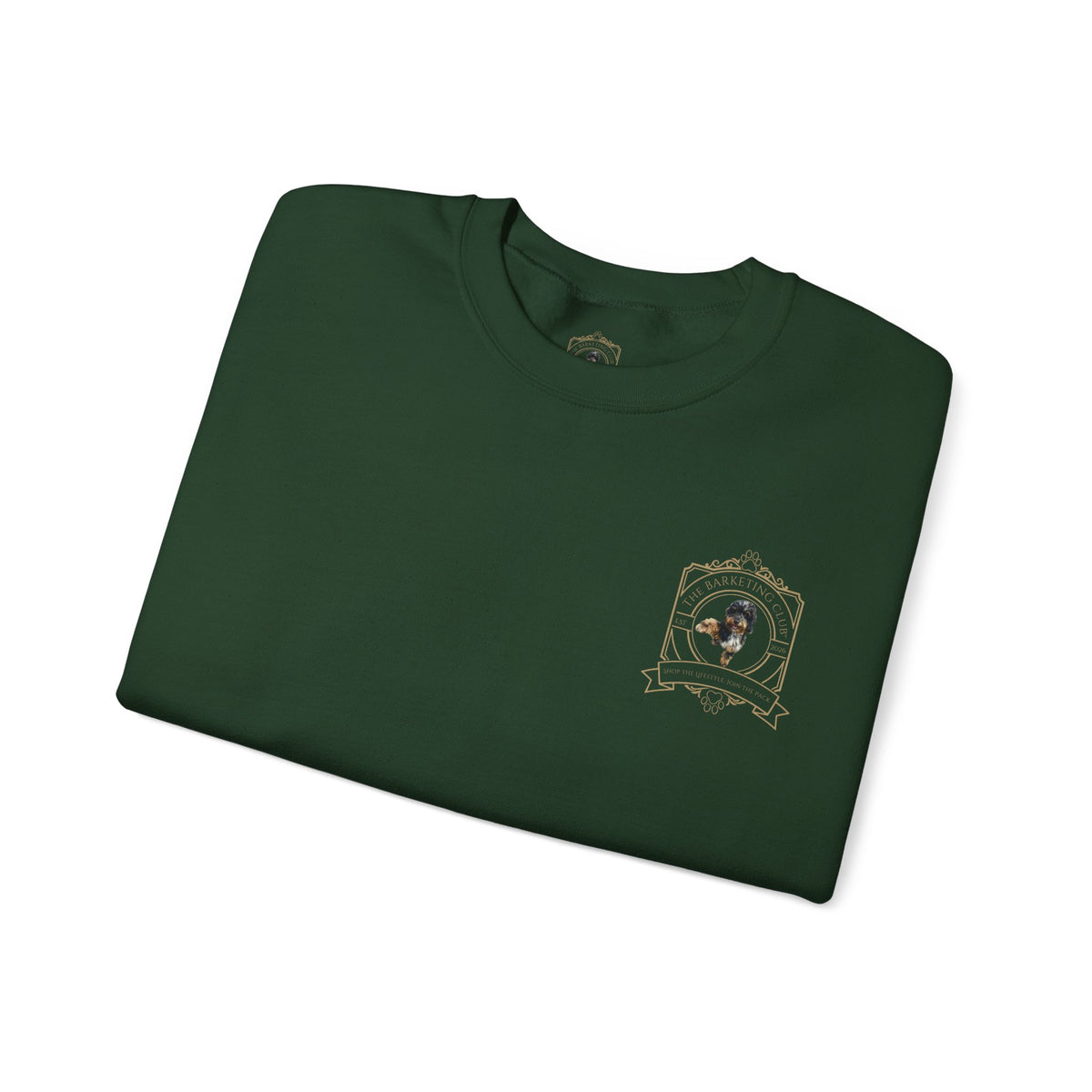 The Barketing Club Crest Unisex Crewneck | Forest | Navy