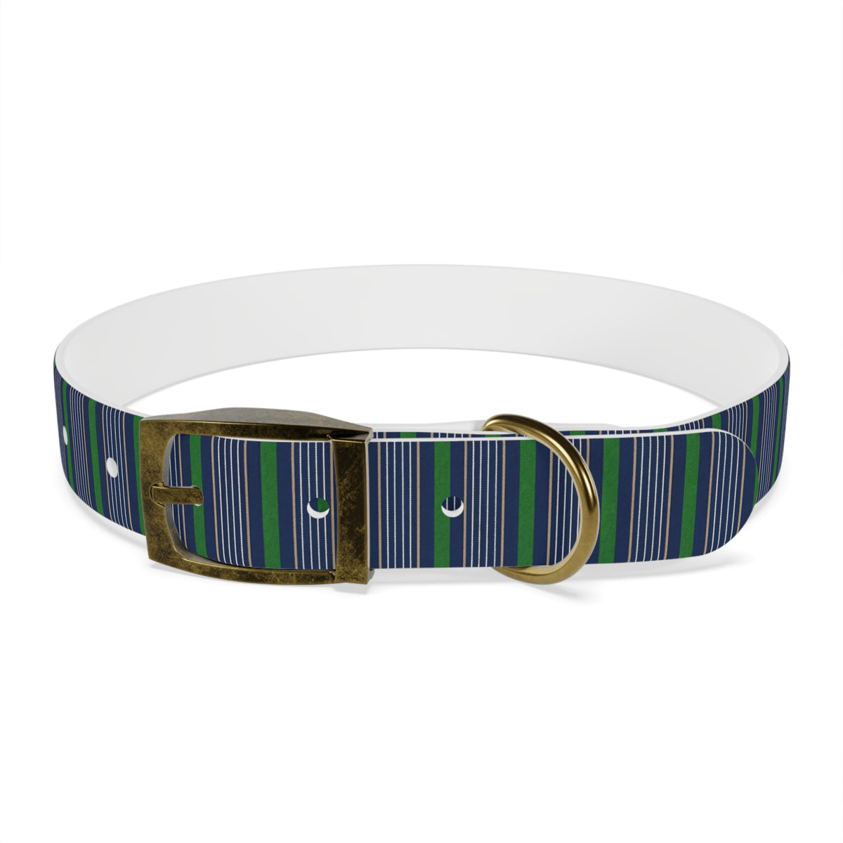 The Dog Dad Club Pinstripe Collar | Vintage Brass