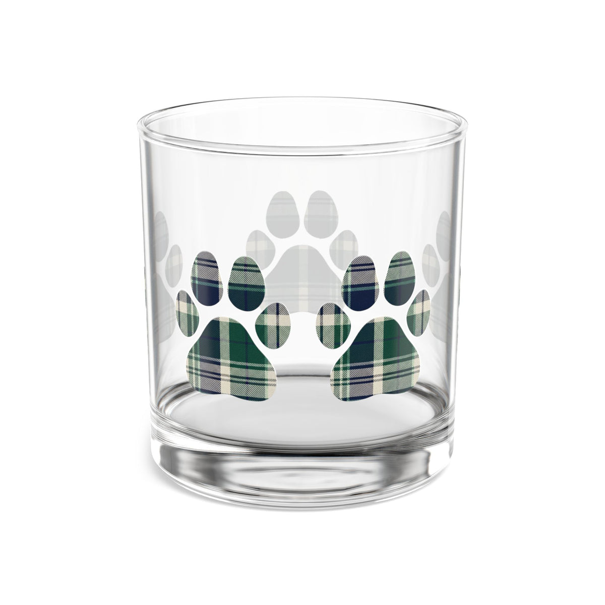 Paw Print Rocks Glass | Navy & Forest | Country Estate Collection