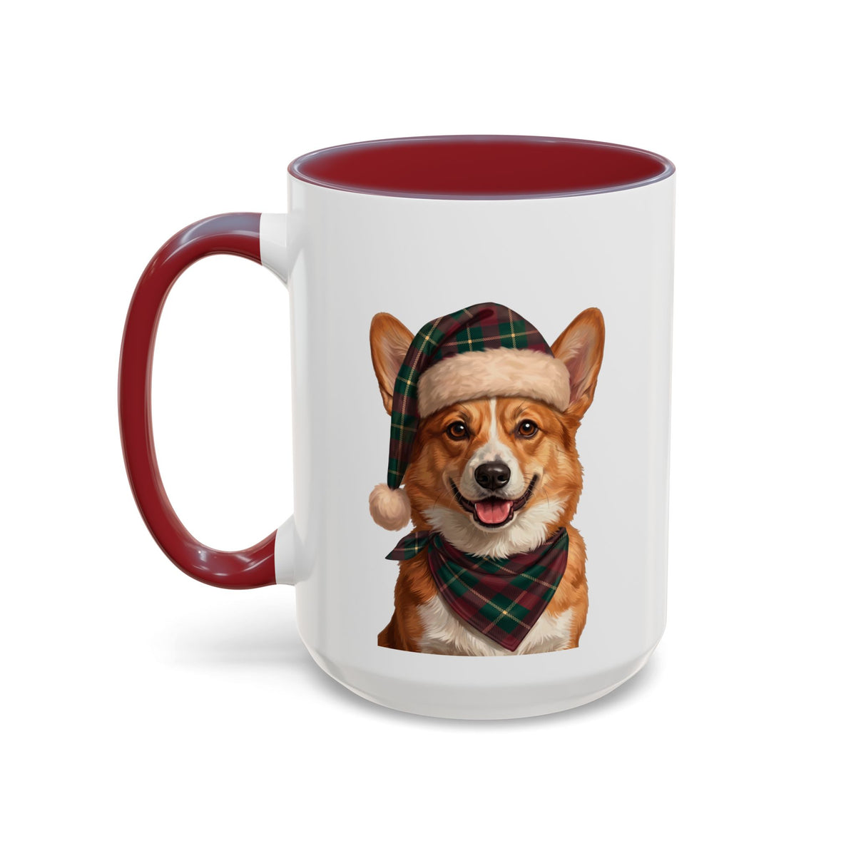 Corgi Holiday Mug | Maroon | 15oz