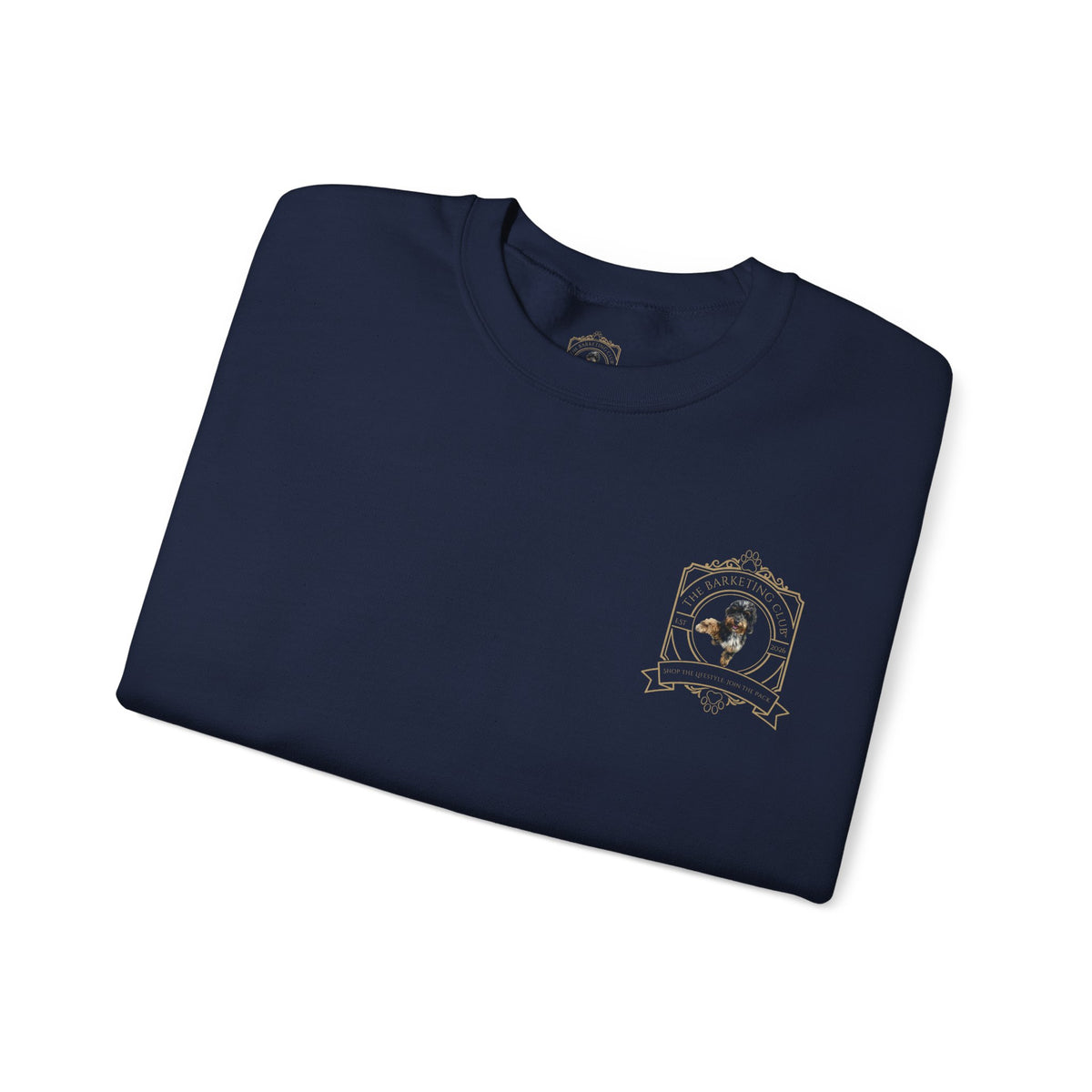 The Barketing Club Crest Unisex Crewneck | Forest | Navy