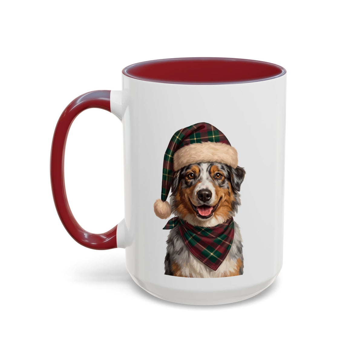 Australian Shepherd Holiday Mug | Maroon | 15oz