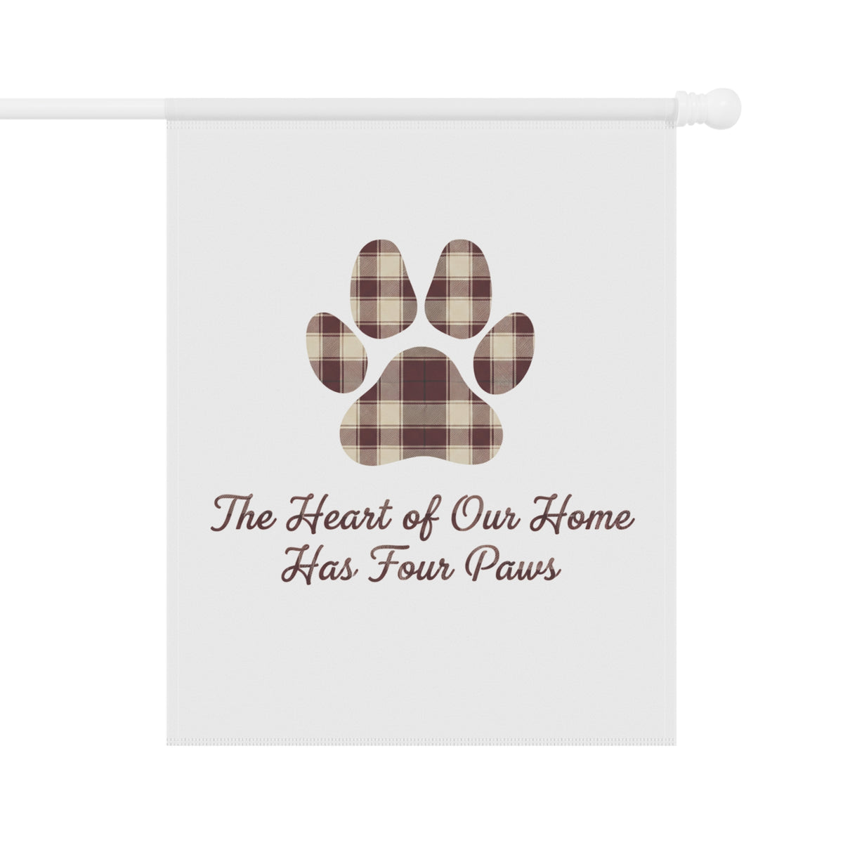 Plaid Paw Print Garden Flag | Maroon | Country Estate Collection
