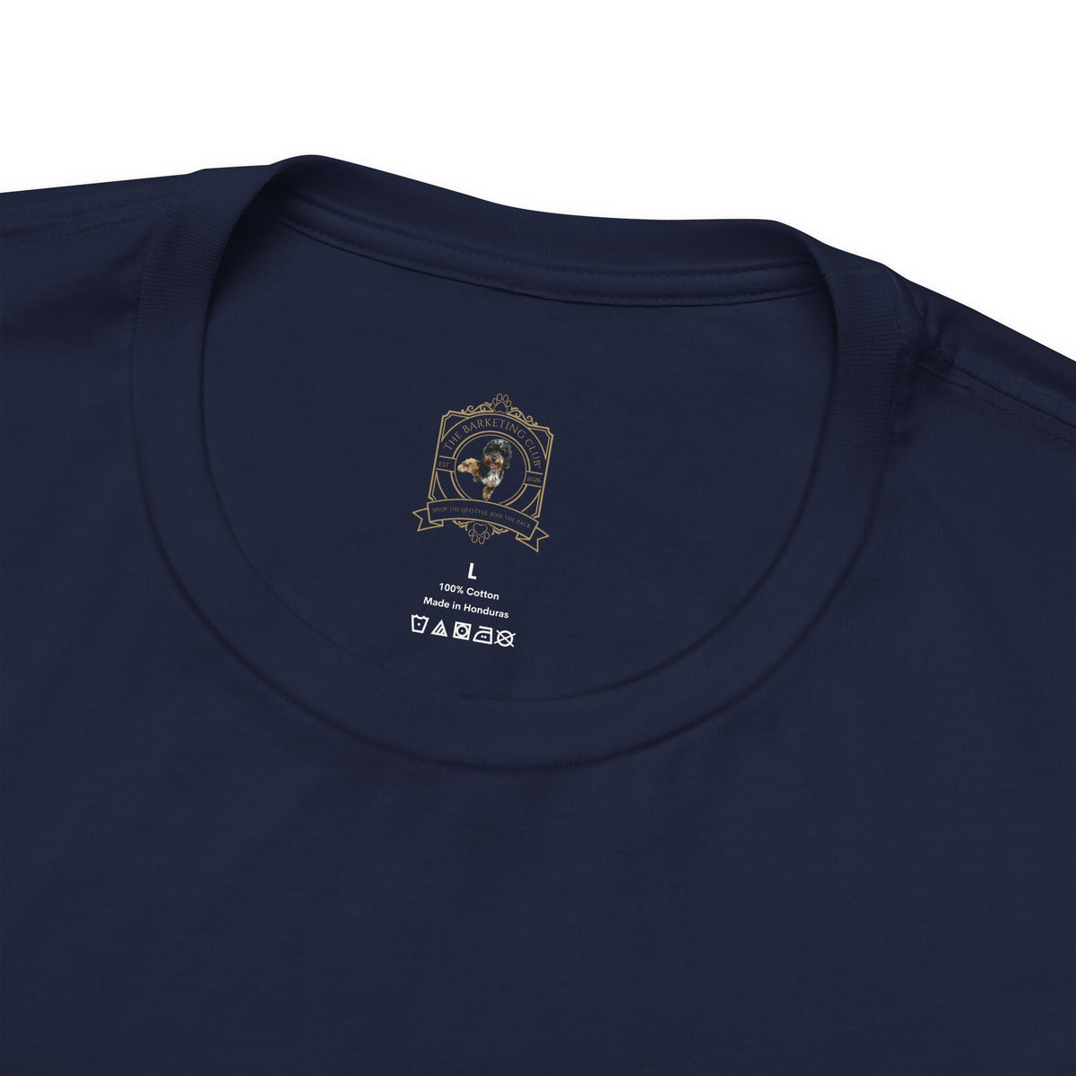 Country Estate Plaid Paw Print Tee | Navy and Natural