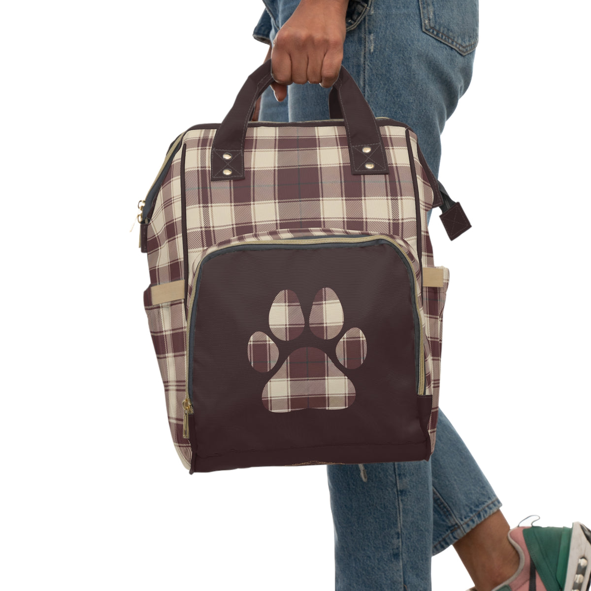Plaid Dog Backpack | Maroon | Country Estate Collection