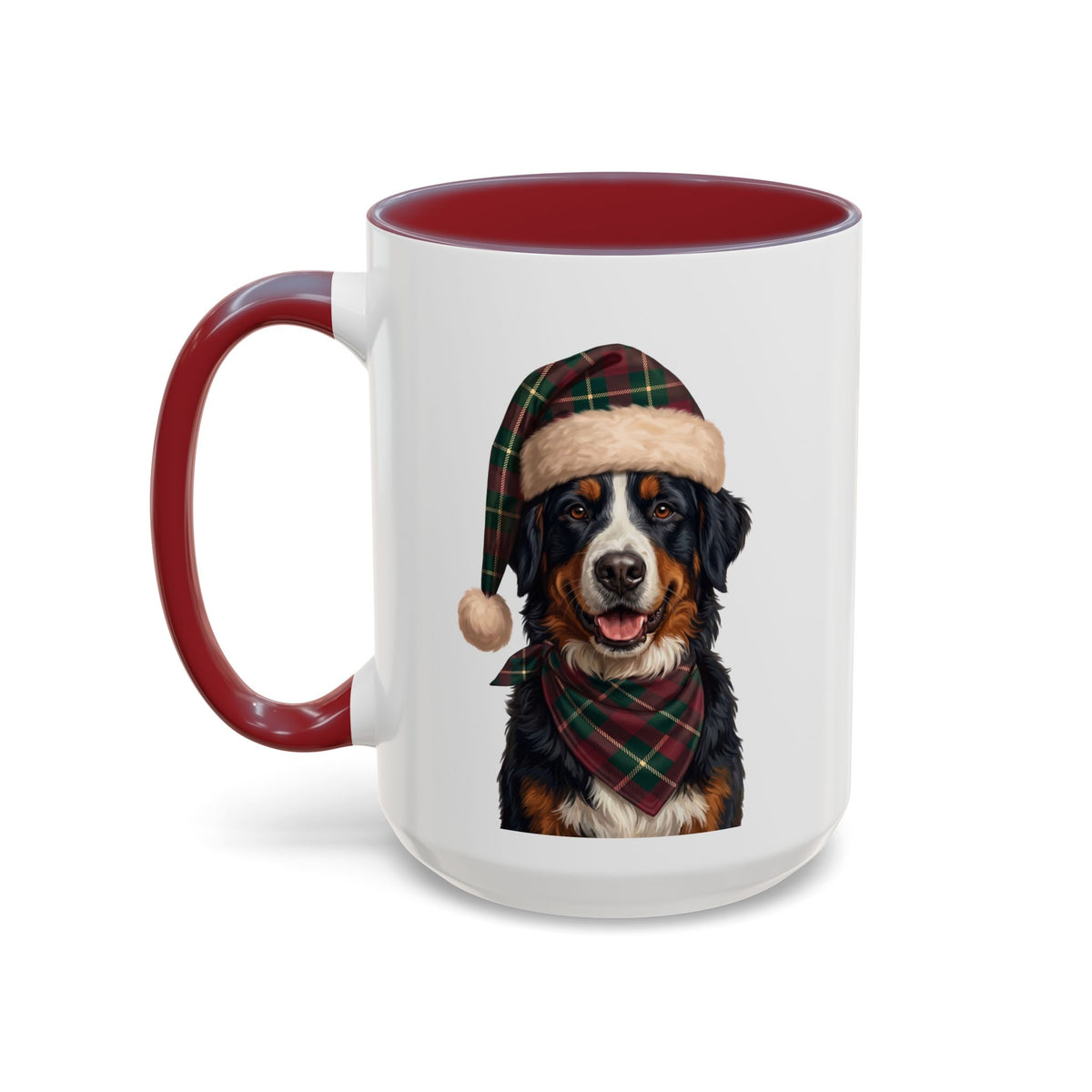 Bernese Mountain Dog Holiday Mug | Maroon | 15oz