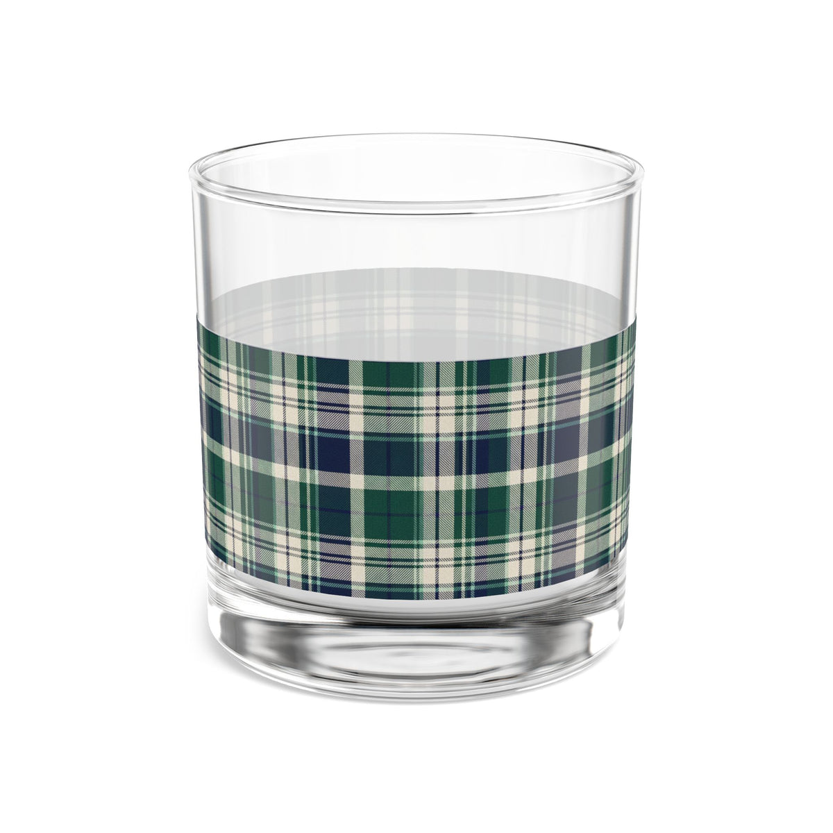 Plaid Rocks Glass | Navy | Country Estate Collection