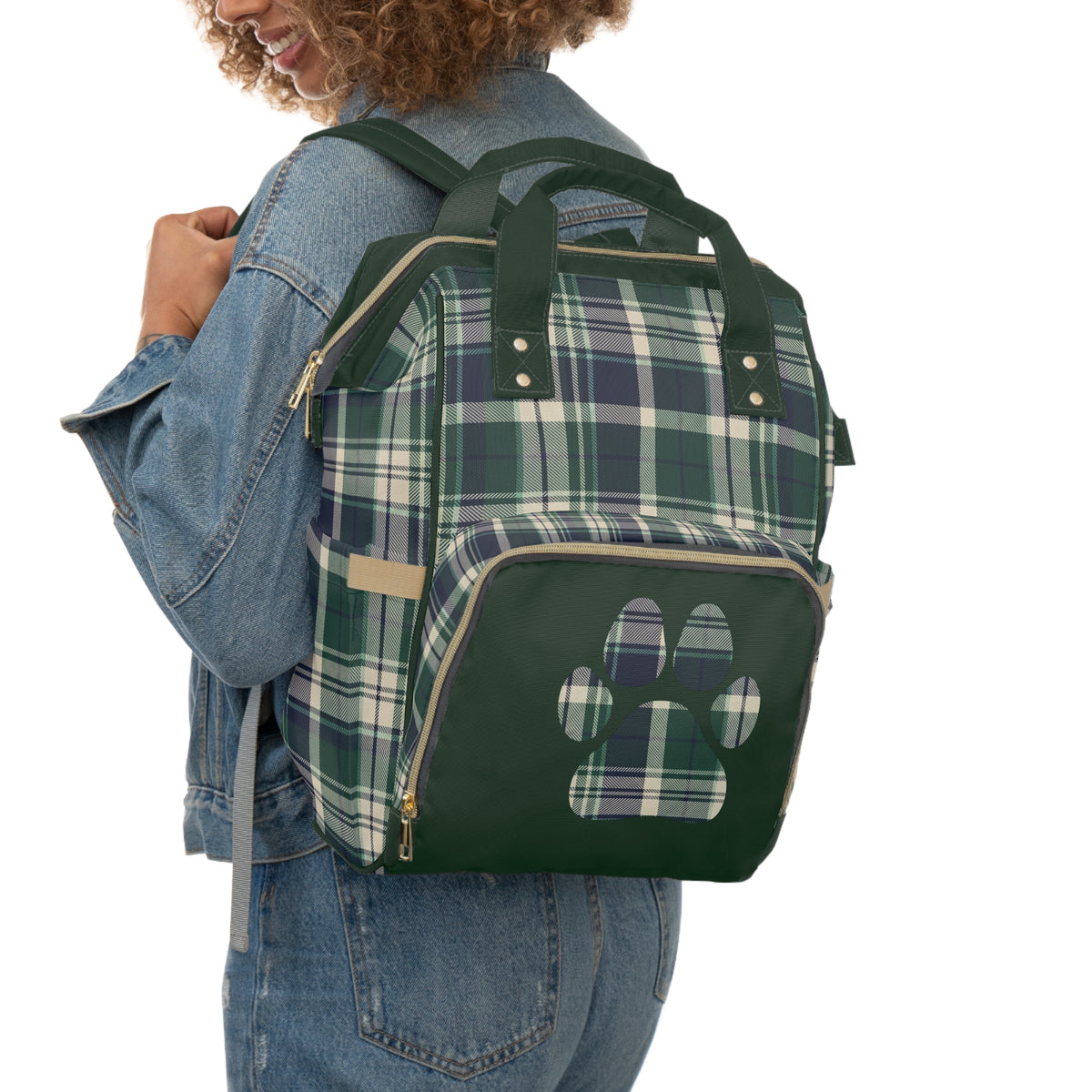 Plaid Dog Backpack | Forest & Navy | Country Estate Collection