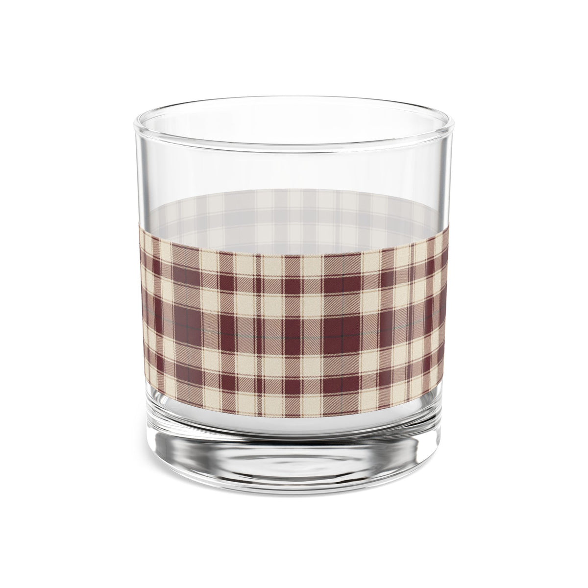 Plaid Rocks Glass | Maroon | Country Estate Collection