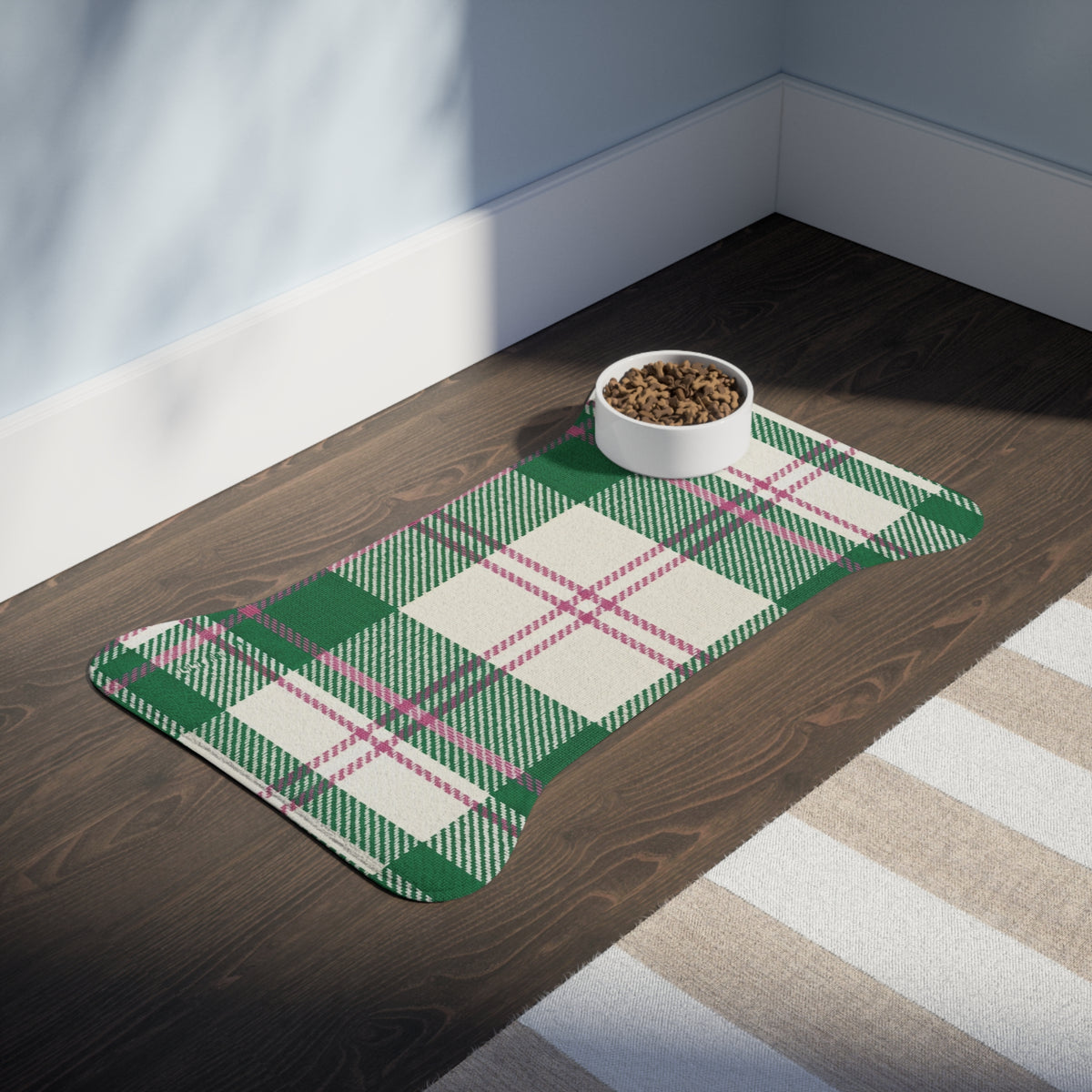 The Dog Mom Club Tartan Feeding Mat
