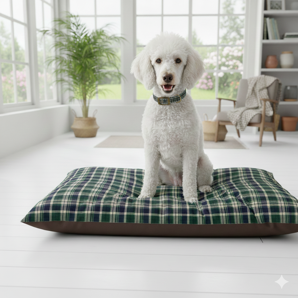 Plaid Dog Bed | Navy | Country Estate Collection