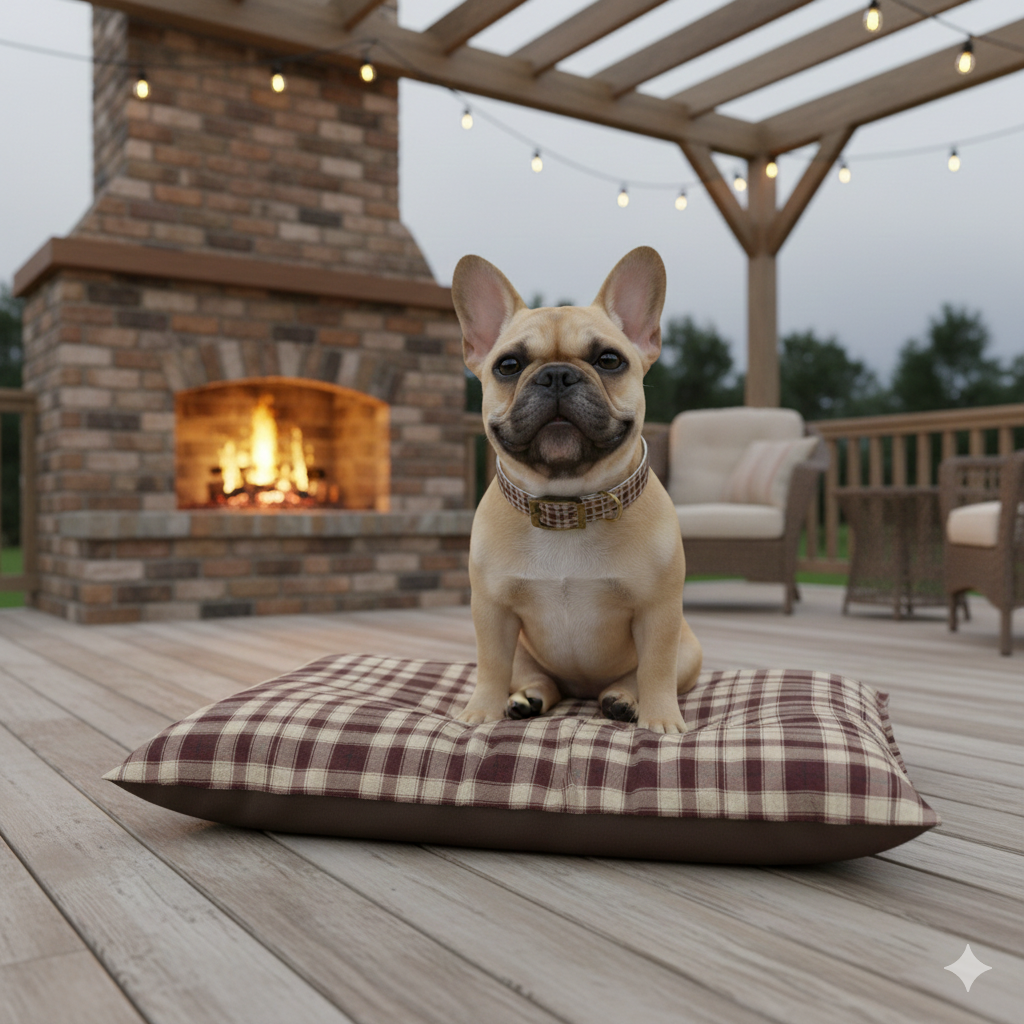 Plaid Dog Bed | Maroon | Country Estate Collection