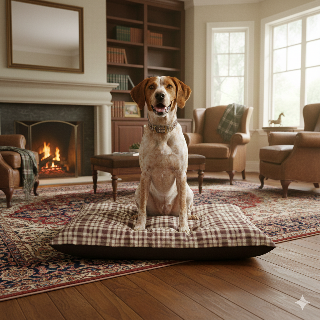 Plaid Dog Bed | Maroon | Country Estate Collection