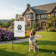 Plaid Paw Print Garden Flag | Navy | Country Estate Collection
