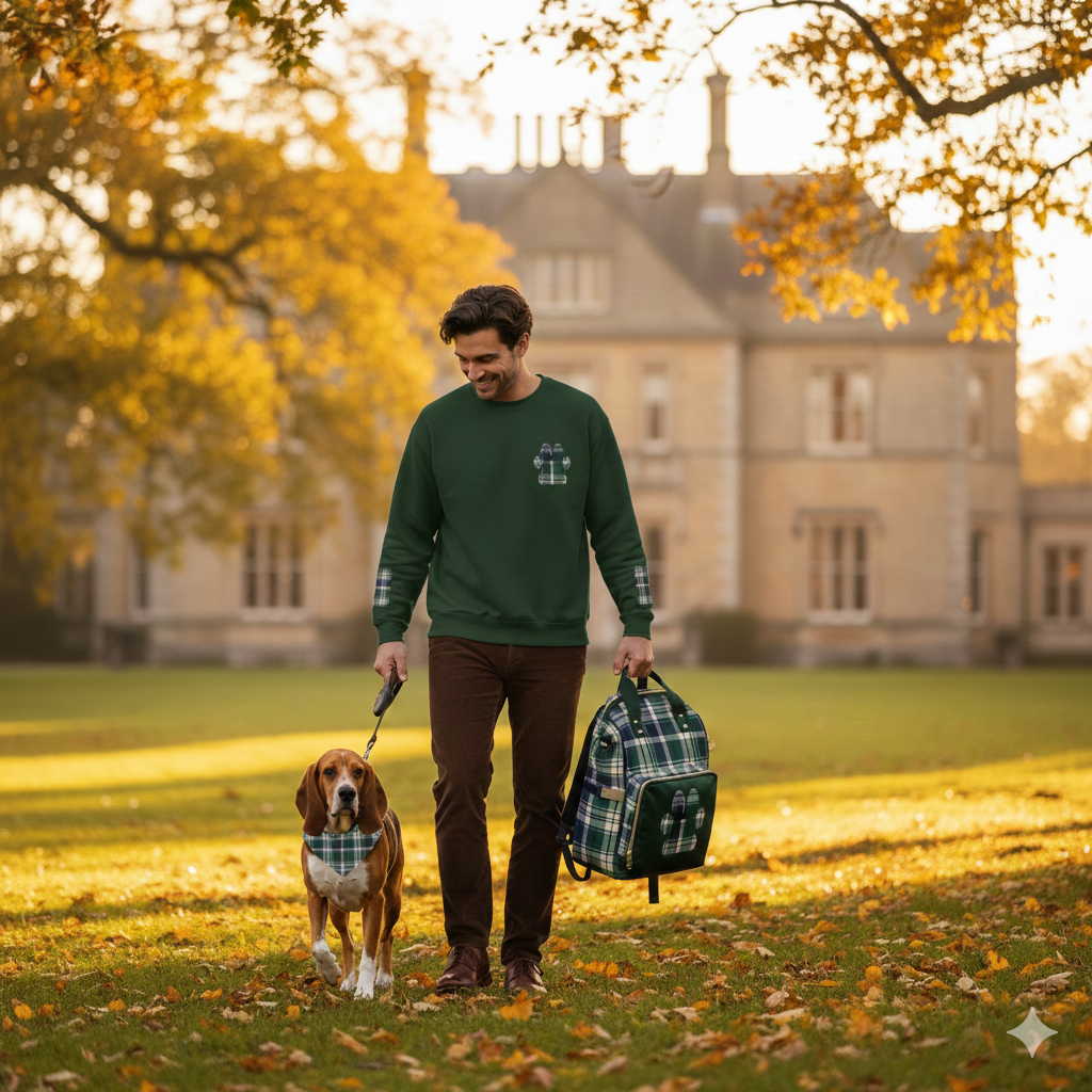 Plaid Dog Backpack | Forest & Navy | Country Estate Collection