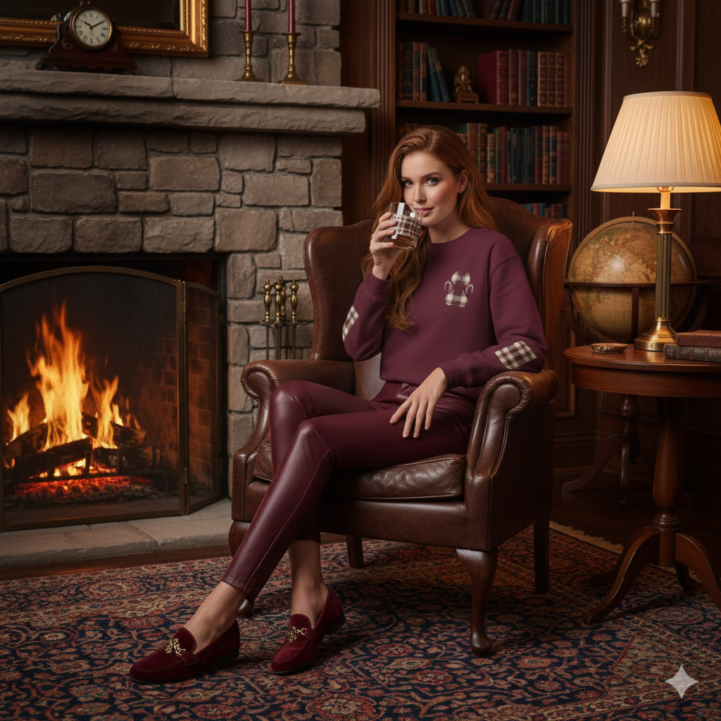Plaid Rocks Glass | Maroon | Country Estate Collection