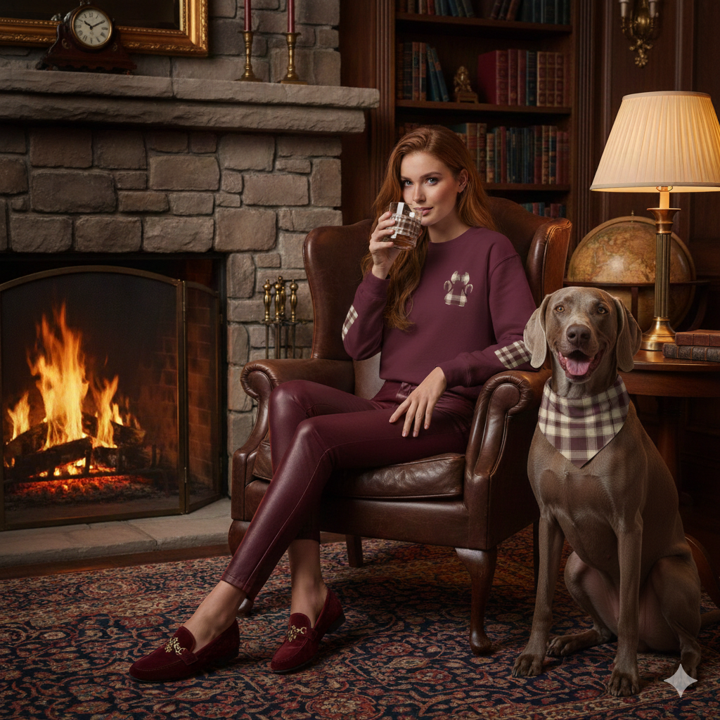 Plaid Rocks Glass | Maroon | Country Estate Collection