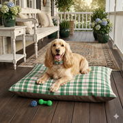 The Dog Mom Club Tartan Dog Bed