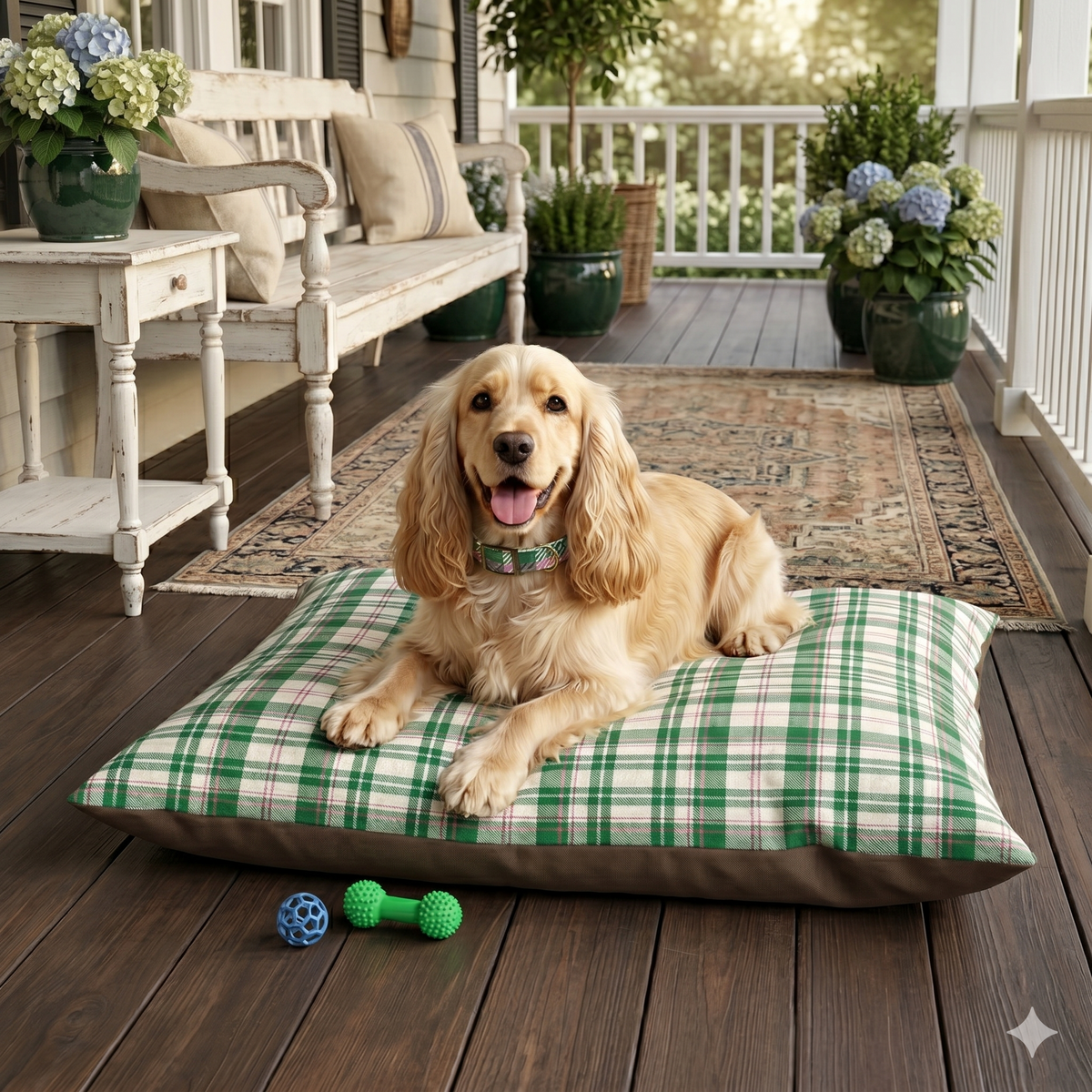 The Dog Mom Club Tartan Dog Bed