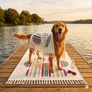 The Dog Mom Club Paw Print Beach Blanket
