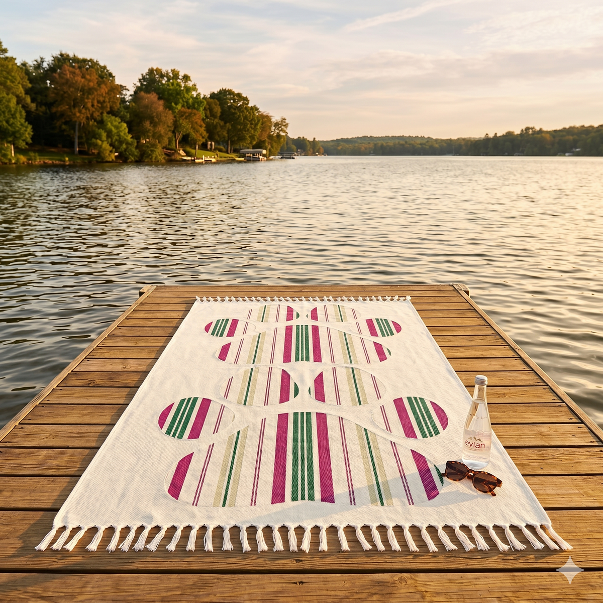 The Dog Mom Club Paw Print Beach Blanket