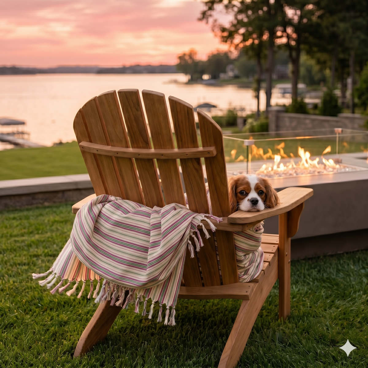 The Dog Mom Club Colonial Stripe Beach Blanket