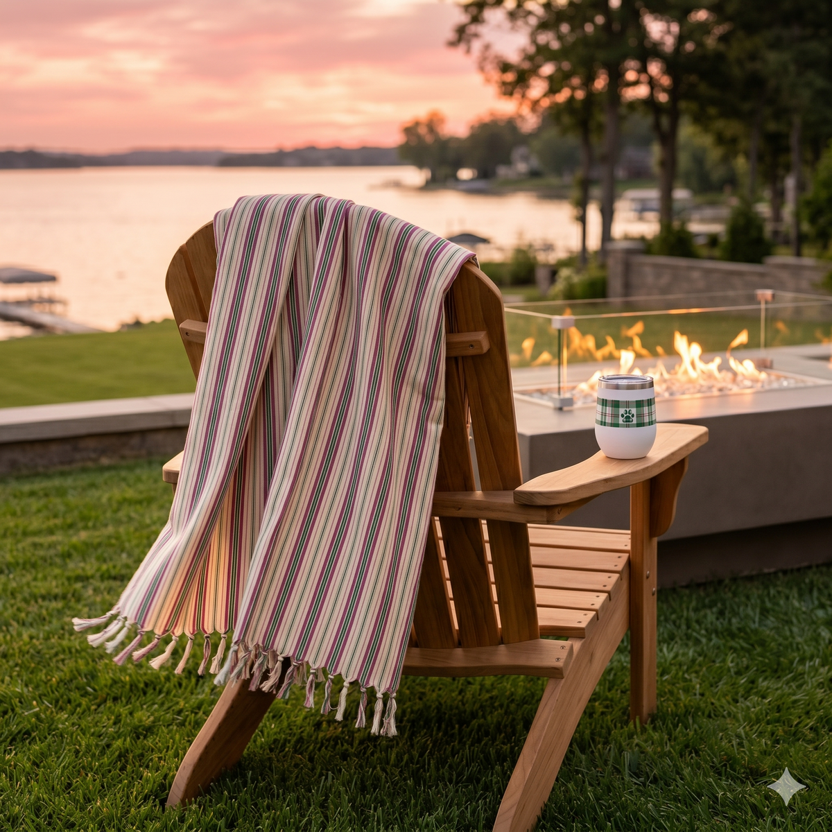 The Dog Mom Club Colonial Stripe Beach Blanket