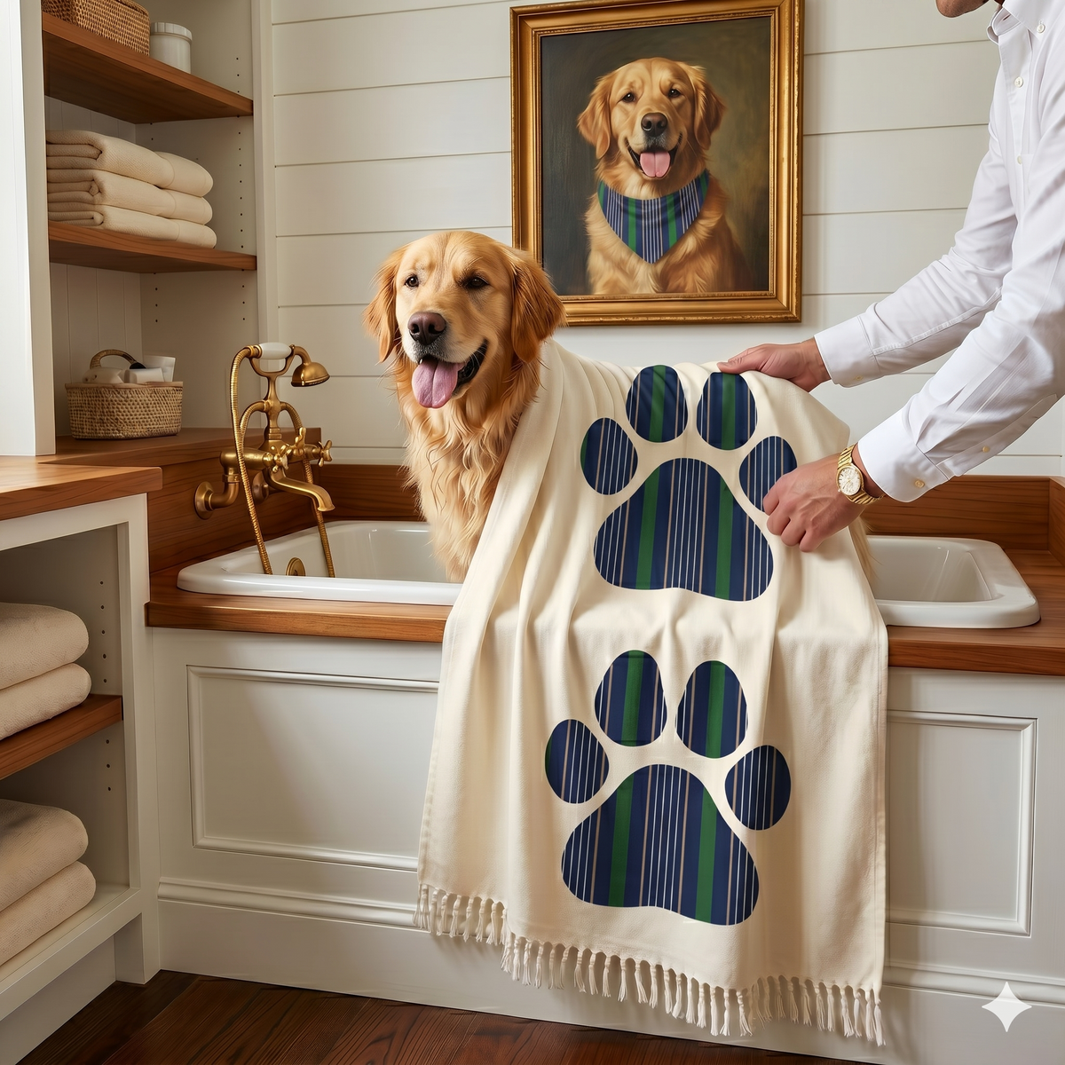 The Dog Dad Club Paw Print Blanket
