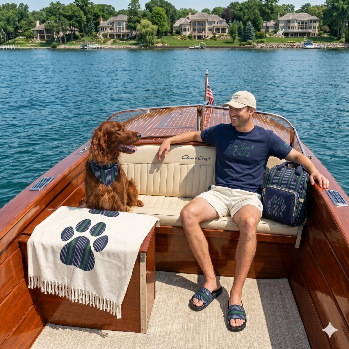 The Dog Dad Club Paw Print Blanket