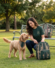 The Barketing Club Backpack | Colonial Stripe | Forest