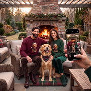 Golden Retriever Holiday Portrait Sweatshirt | Forest Green | Garnet