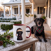 Black Lab Holiday Mug | Maroon | 15oz