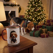 Beagle Holiday Mug | Maroon | 15oz