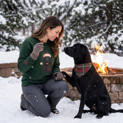 Black Labrador Holiday Portrait Sweatshirt | Forest Green | Garnet