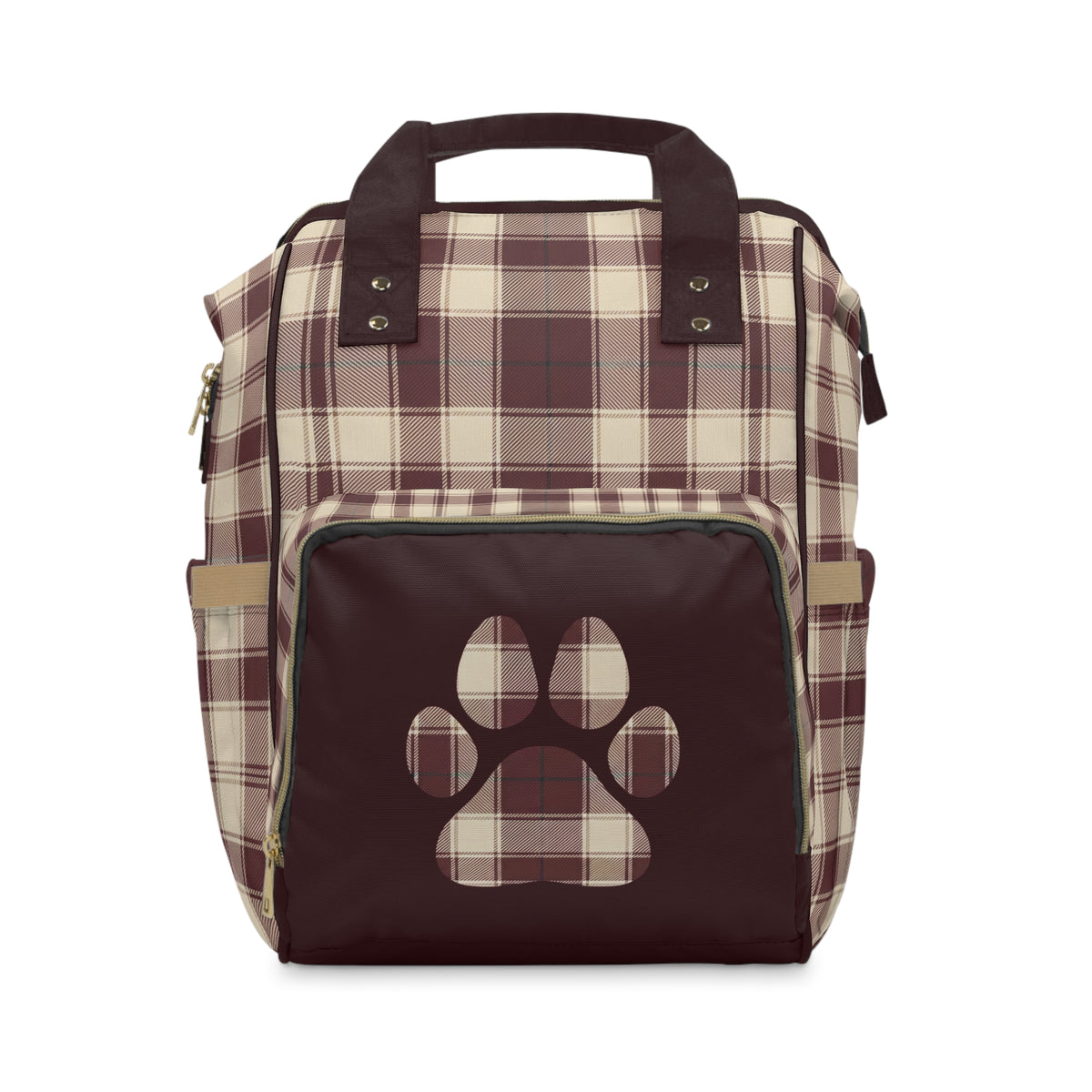 Plaid Dog Backpack | Maroon | Country Estate Collection
