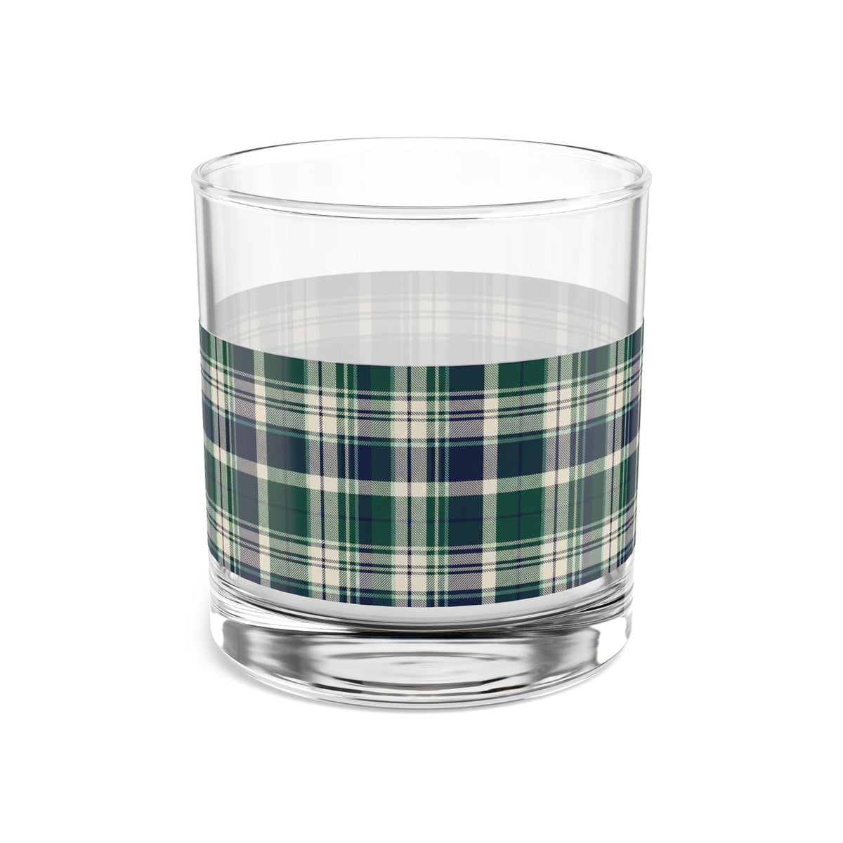 Plaid Rocks Glass | Navy | Country Estate Collection