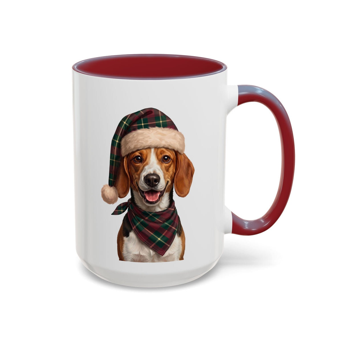 Beagle Holiday Mug | Maroon | 15oz