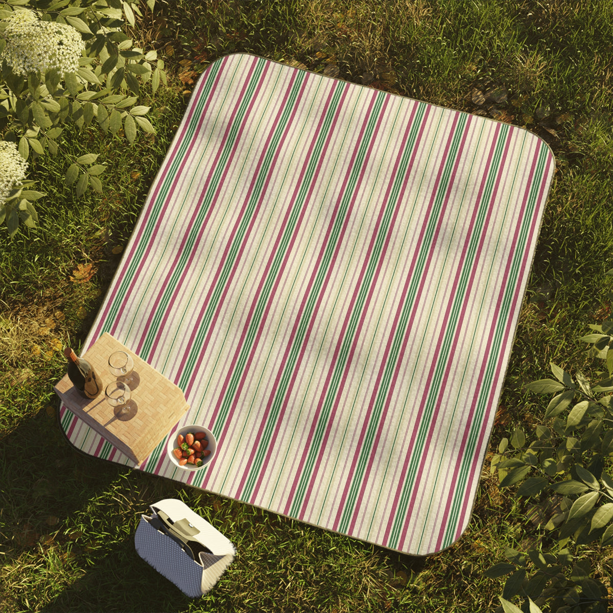The Dog Mom Club Colonial Stripe Picnic Blanket