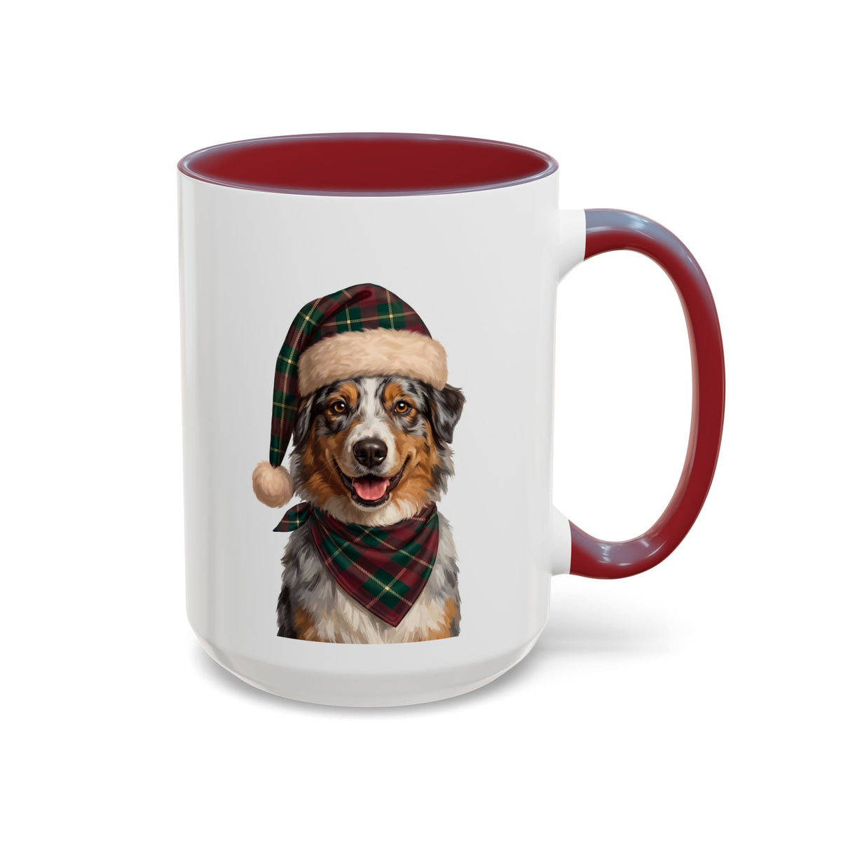 Australian Shepherd Holiday Mug | Maroon | 15oz