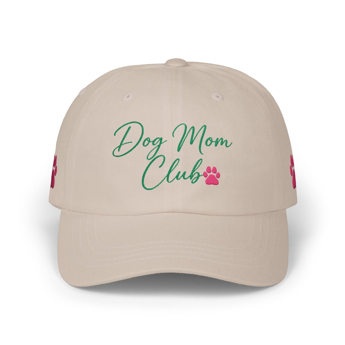 The Dog Mom Club Embroidered Cap Stone | Green Logo