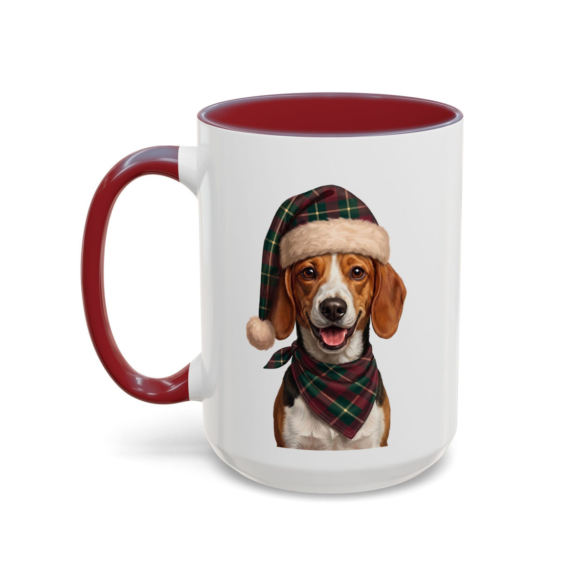 Beagle Holiday Mug | Maroon | 15oz