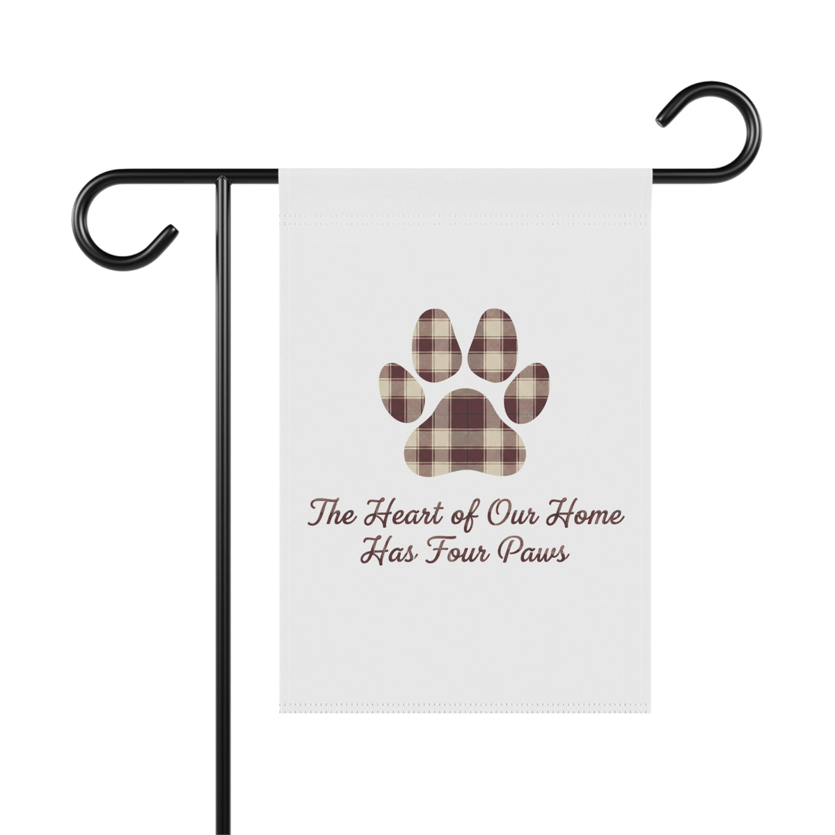Plaid Paw Print Garden Flag | Maroon | Country Estate Collection