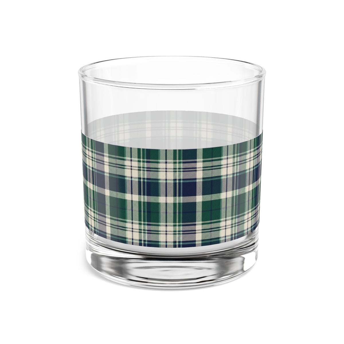 Plaid Rocks Glass | Navy | Country Estate Collection