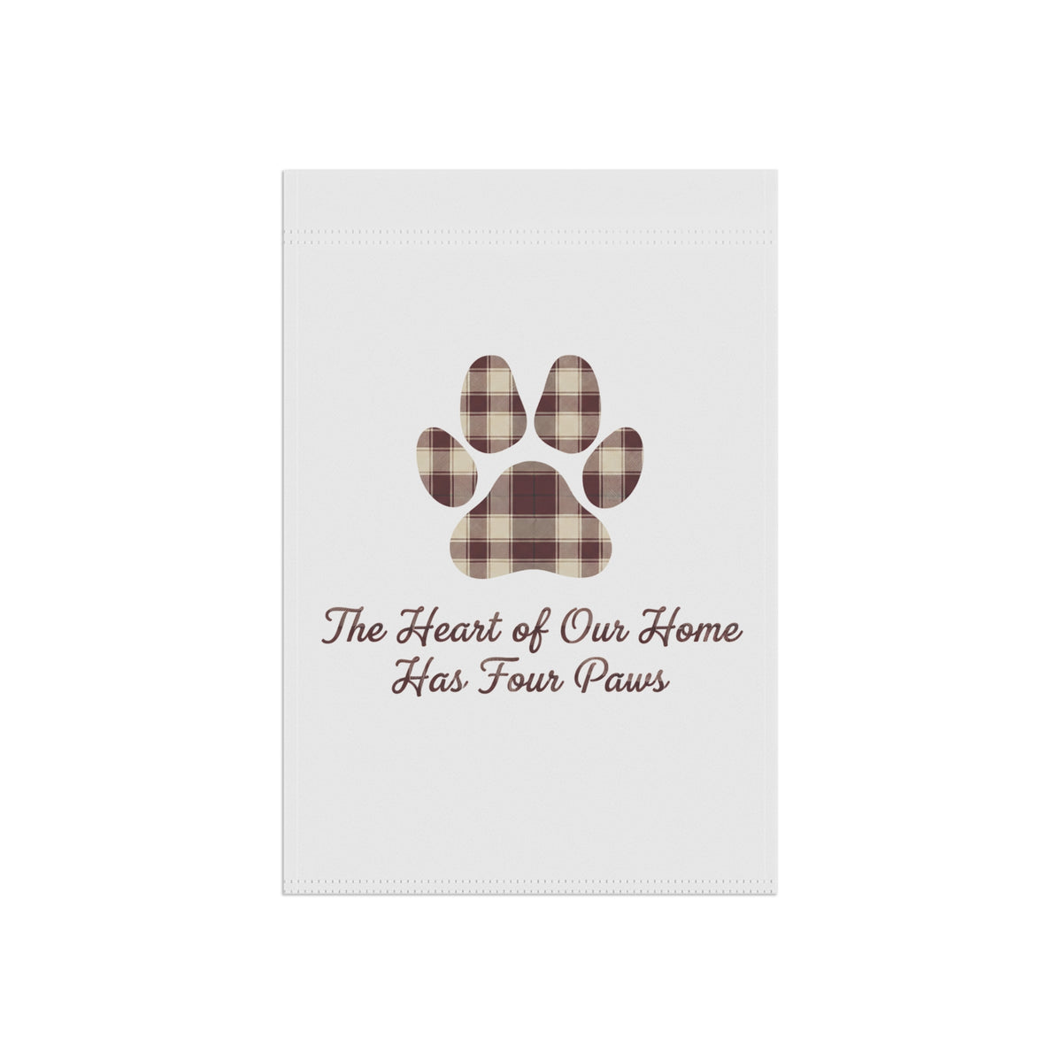 Plaid Paw Print Garden Flag | Maroon | Country Estate Collection