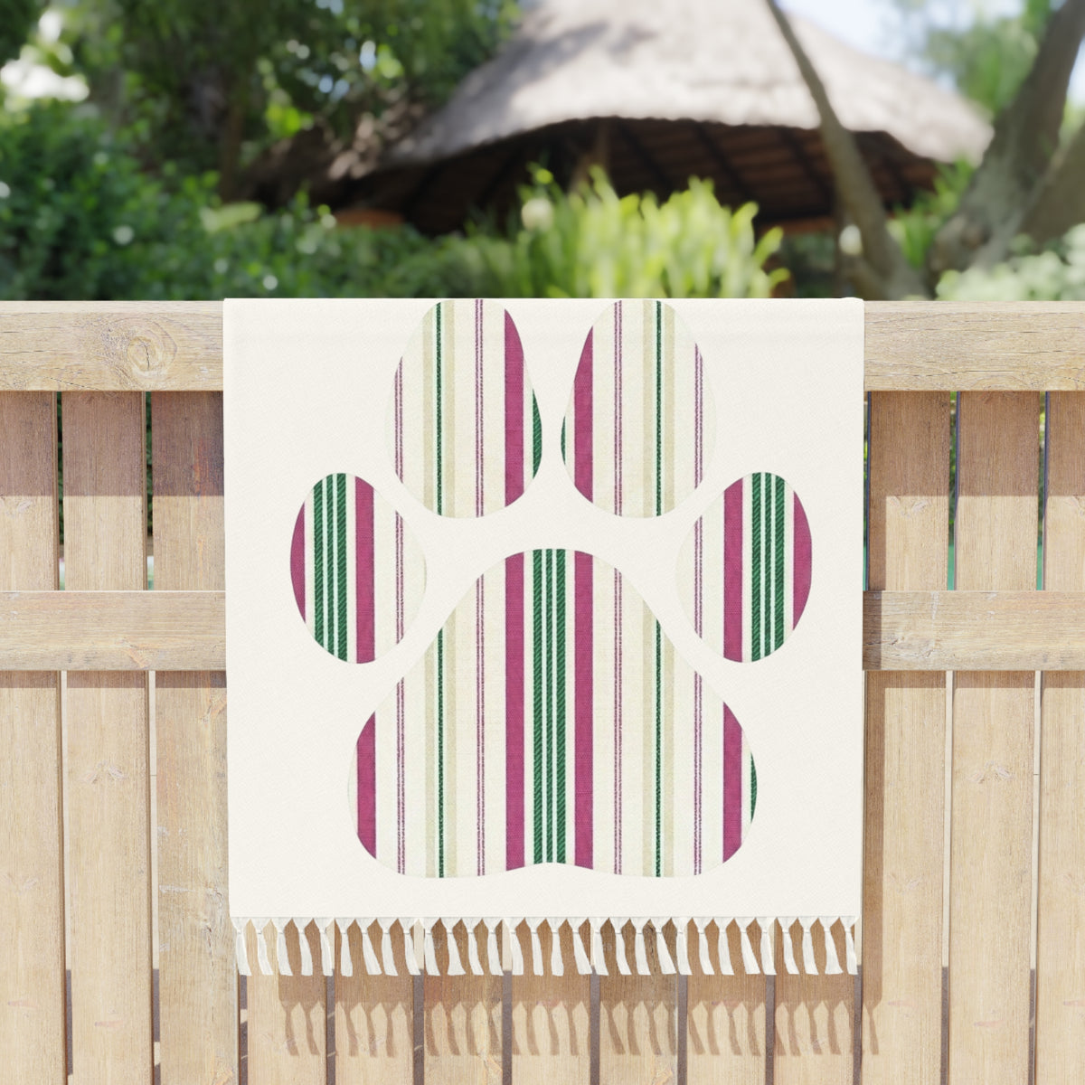 The Dog Mom Club Paw Print Beach Blanket