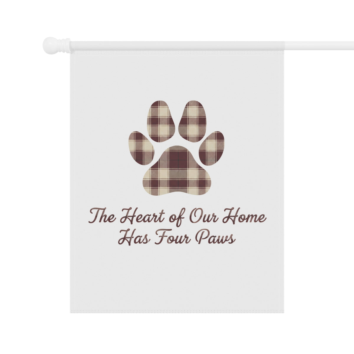 Plaid Paw Print Garden Flag | Maroon | Country Estate Collection