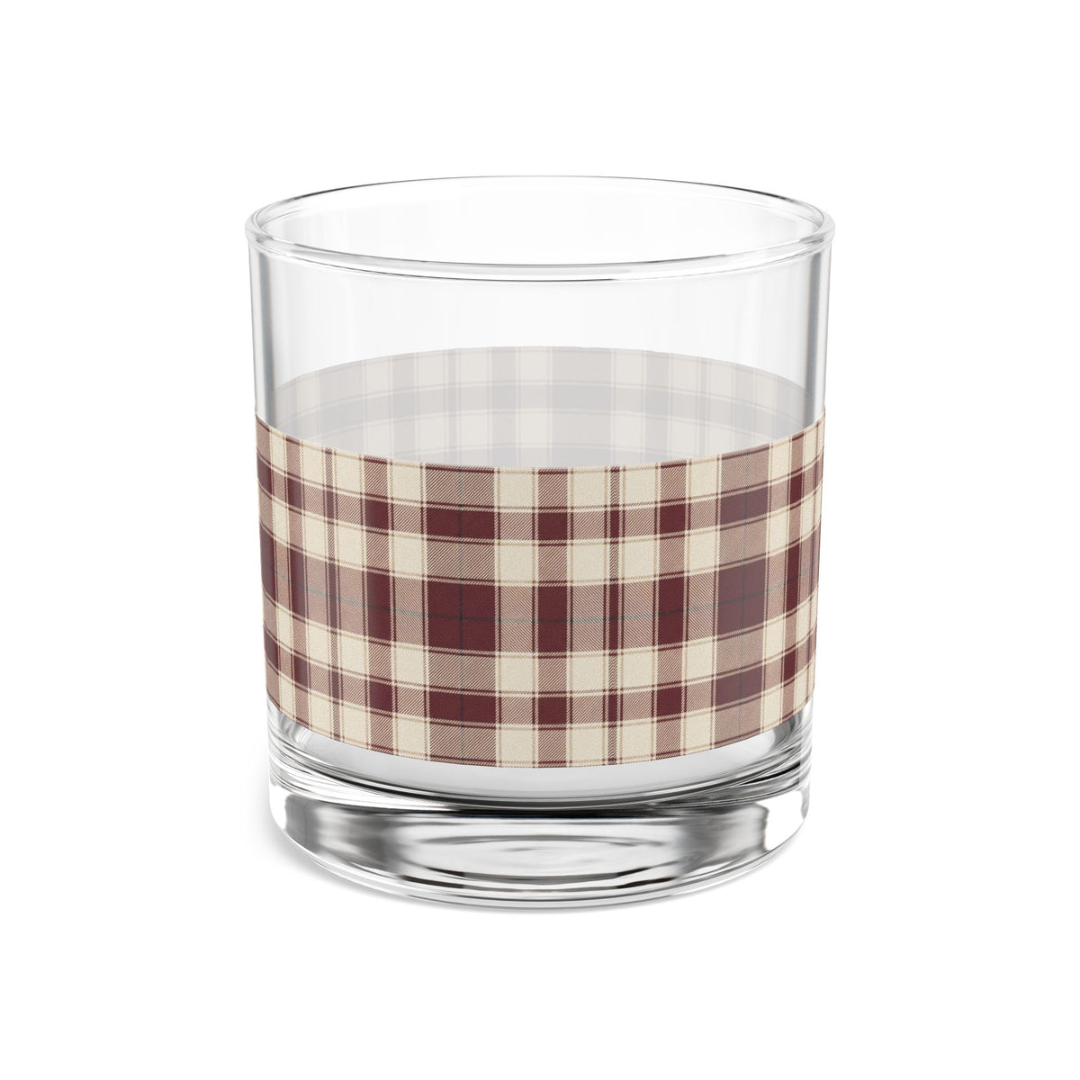 Plaid Rocks Glass | Maroon | Country Estate Collection