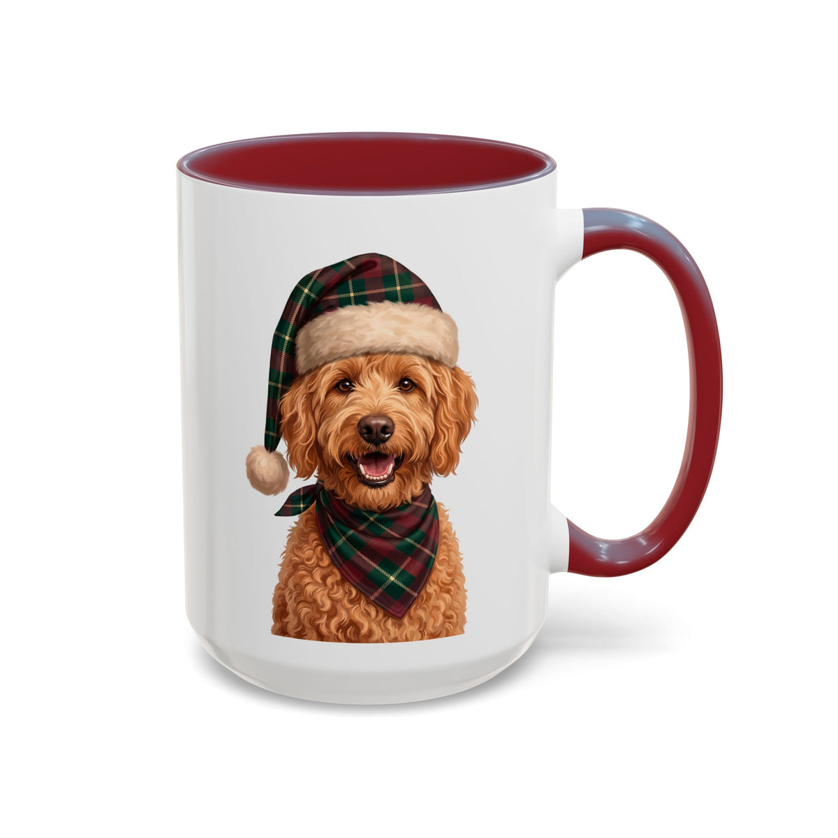 Goldendoodle Holiday Mug | Maroon | 15oz