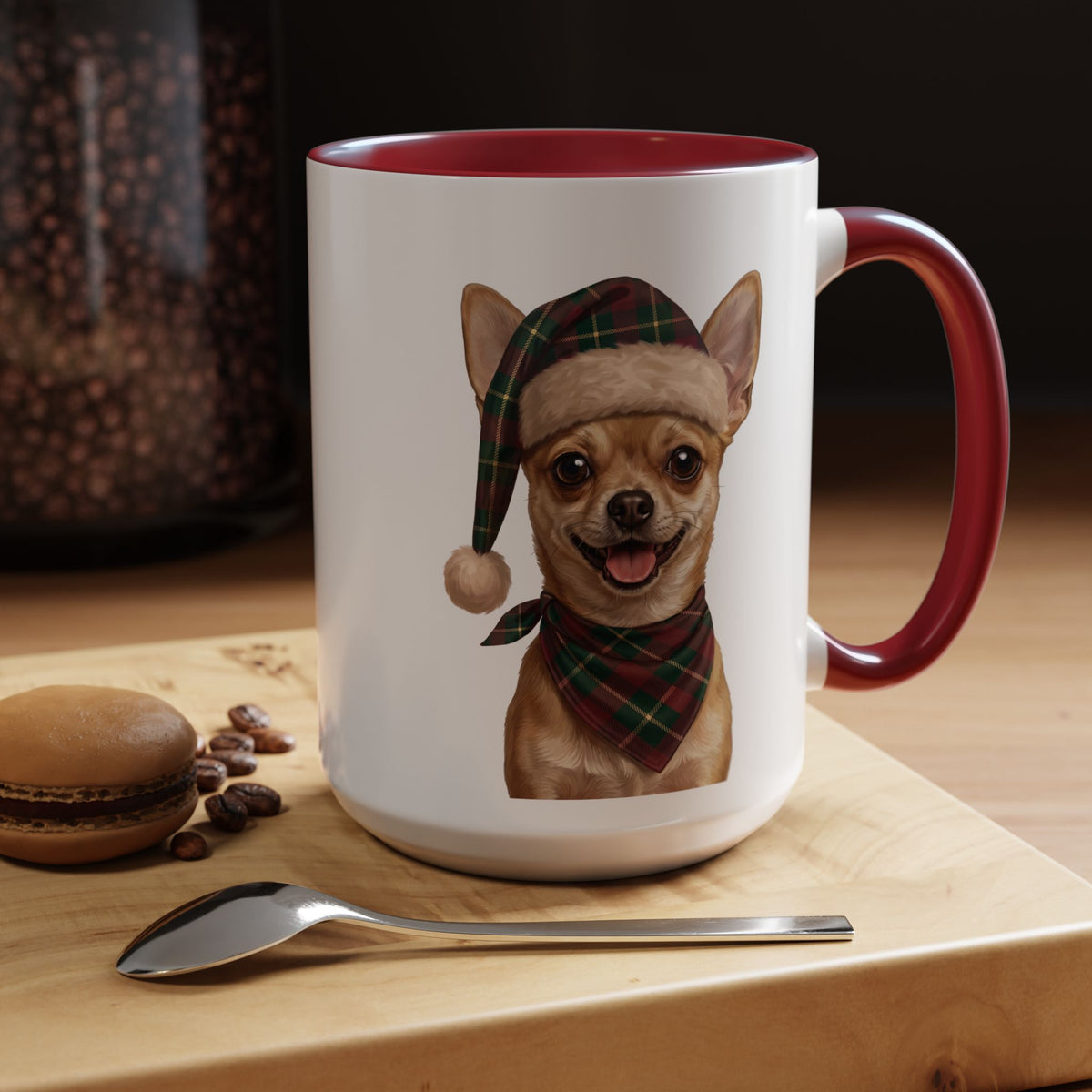 Chihuahua Holiday Mug | Maroon | 15oz